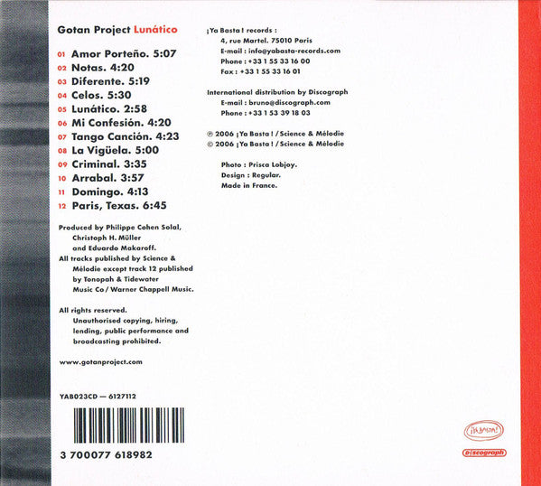 CD Gotan Project – Lunático - USADO